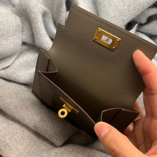 Hermes Epsom Kelly Pocket Compact Wallet Etoupe