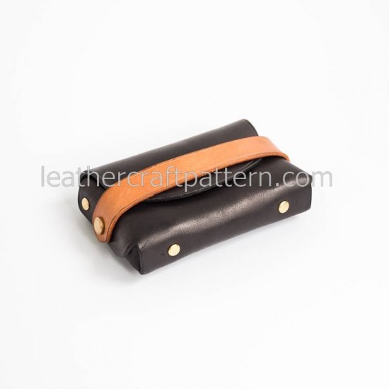 With instruction bag sewing pattern 1 piece of leather card case pattern leathercraft patterns SLG-26