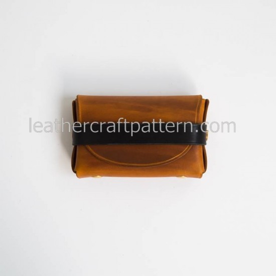 With instruction bag sewing pattern 1 piece of leather card case pattern leathercraft patterns SLG-26