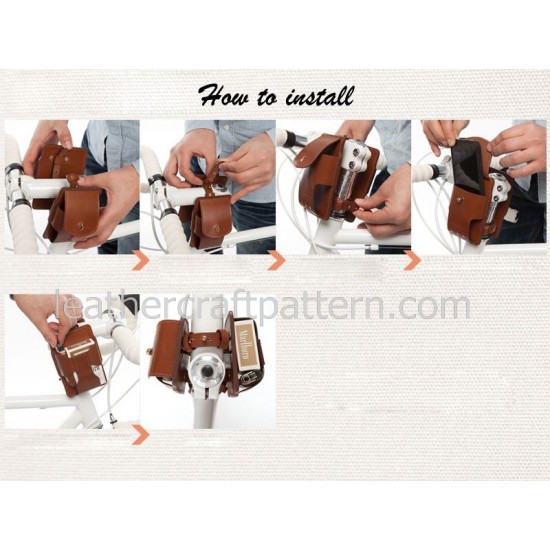 Leather bicycle bag pattern PDF download SLG-27 leather purse pattern leathercraft pattern hand stitched pattern Leather bicycle bag pattern PDF download SLG-27 leather purse pattern leathercraft pattern hand stitched pattern