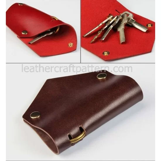 GIMNER Genuine Leather Key Case Pouch Wallet Key Chain Key Holder Ring with  8 Key Buckles, 1 Dock Hook, 1 Detachable Key Ring,for Home, Office & Shop,  (L 13cm x B 8cm
