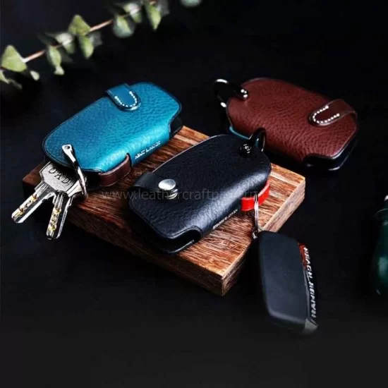 Car key case leather pattern PDF - by LeatherHubPatterns