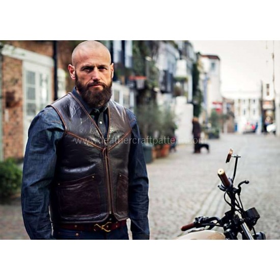Leather vest pattern pdf instant download SLG-88
