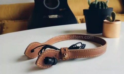 Make a leather earphone headset