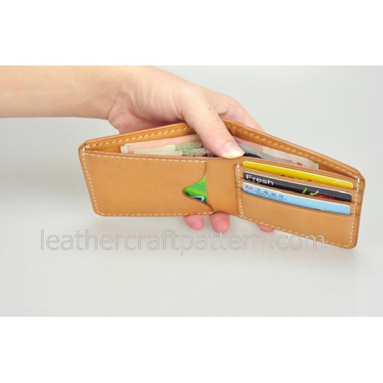 Leather wallet pattern, SWP-01, billfold, short wallet patterns, PDF instant download, leathercraft patterns, leather craft patterns. leather working template
