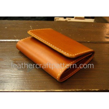 Leather wallet pattern, billfold pattern, short wallet pattern, pdf, SWP-03, leathercraft pattern, leather instruciton, leather bag patterns