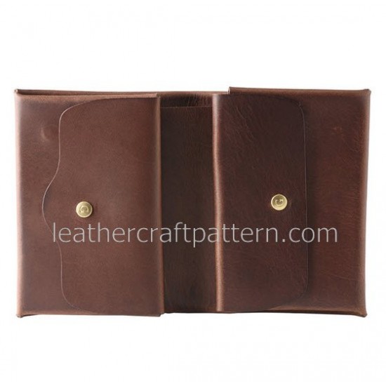Leather wallet pattern, SWP-04, billfold pattern, short wallet patterns, PDF instant download, leathercraft patterns, leather craft patterns. leather working template