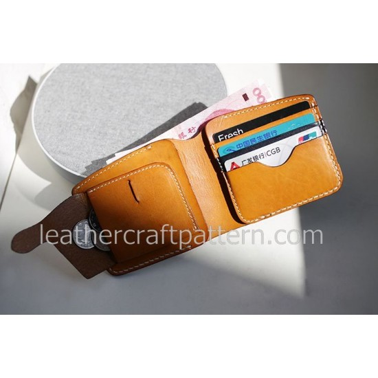 Bag sewing patterns short wallet patterns PDF instand download SWP-07 leather craft leather working pattern