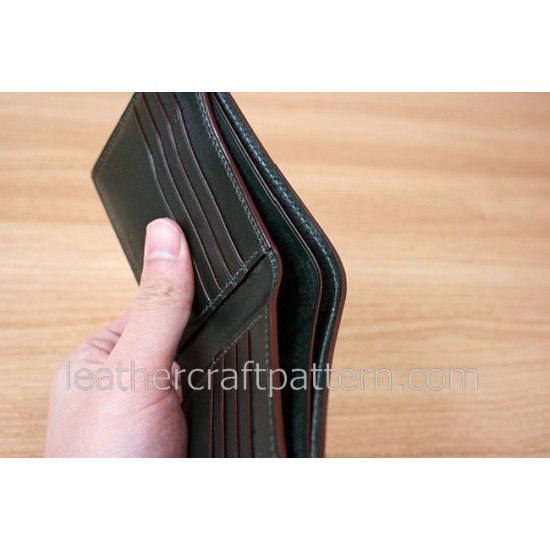 Leather wallet patterns short wallet patterns PDF SWP-09 leathercraft pattern leather tutorial leather bag instruction