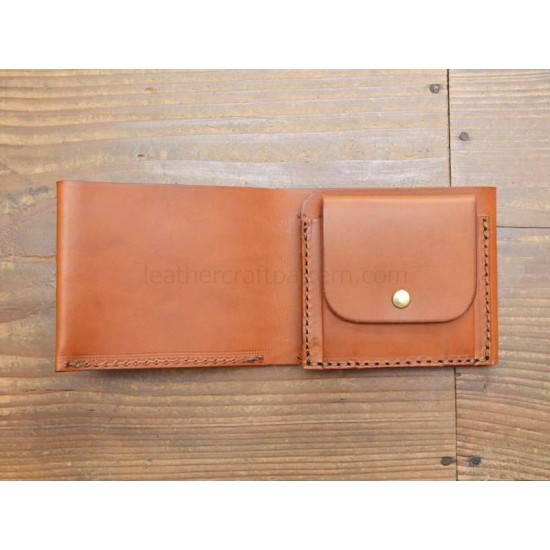With instruction leather short wallet pattern PDF instant download SWP-13