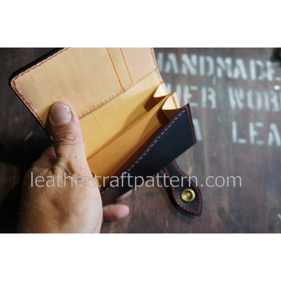 bag sewing pattern short wallet pattern PDF SWP-21 leather craft leather working leather working patterns bag sewing