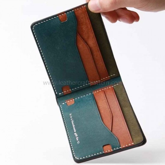 With instruction Leather short wallet leather billfold pattern pdf download SWP-31