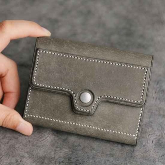With instruction Leather short wallet leather billfold pattern pdf download SWP-32