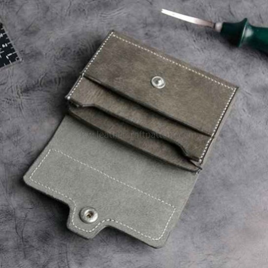 With instruction Leather short wallet leather billfold pattern pdf download SWP-32