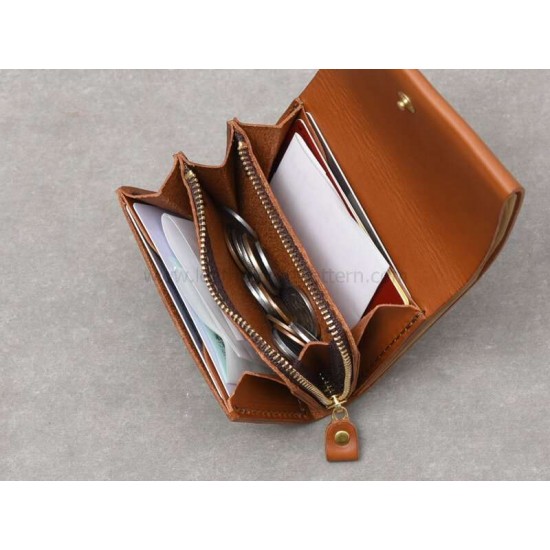 With instruction Leather short wallet billfold pattern pdf download SWP-33