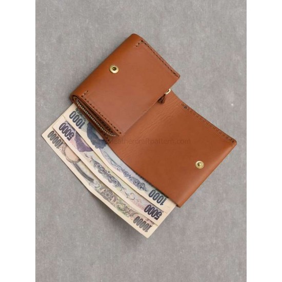 With instruction Leather short wallet billfold pattern pdf download SWP-33