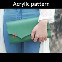 With instruction - Laser cut Acrylic template, leather clutch pattern, A-101 With instruction - Laser cut Acrylic template, leather clutch pattern, A-101