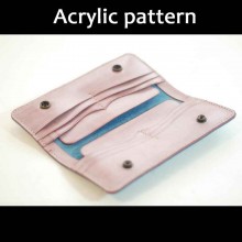 With instruction - Laser cut Acrylic template, long wallet template, A-102