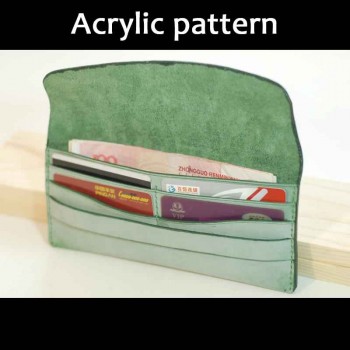 With instruction - Laser cut Acrylic template, long wallet template, A-103