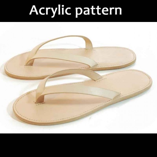 With instruction - Laser cut Acrylic template, slipper flip flops pattern, A-109