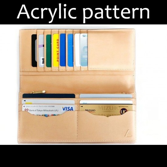 With instruction - Laser cut Acrylic template long wallet template, A-11