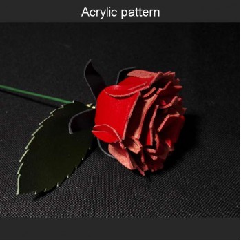 With instruction - Laser cut acrylic pattern Rose flower pattern A-120