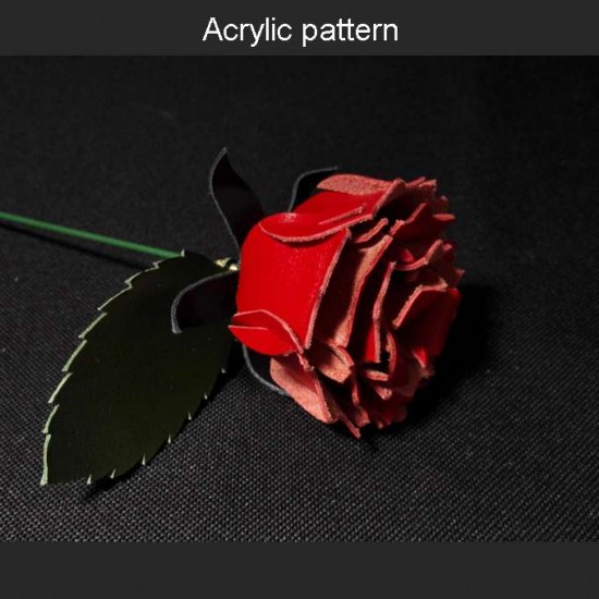 With instruction - Laser cut acrylic pattern Rose flower pattern A-120