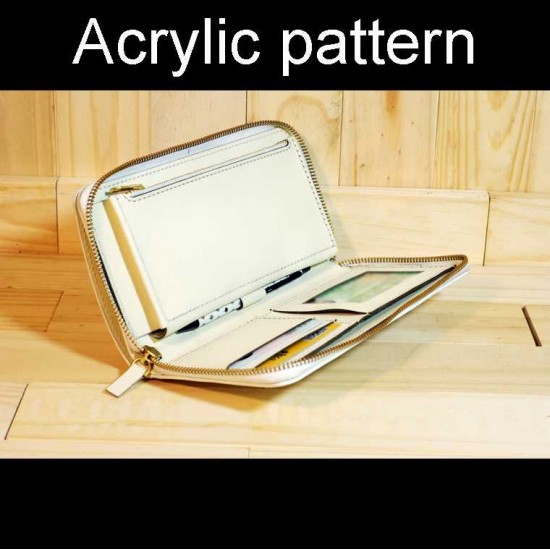 With instruction - Laser cut Acrylic template, clutch bag pattern, A-124 With instruction - Laser cut Acrylic template, clutch bag pattern, A-124