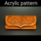 Laser cut Acrylic template, PMMA pattern, leathercraft long wallet template, with carving pattern, A-17