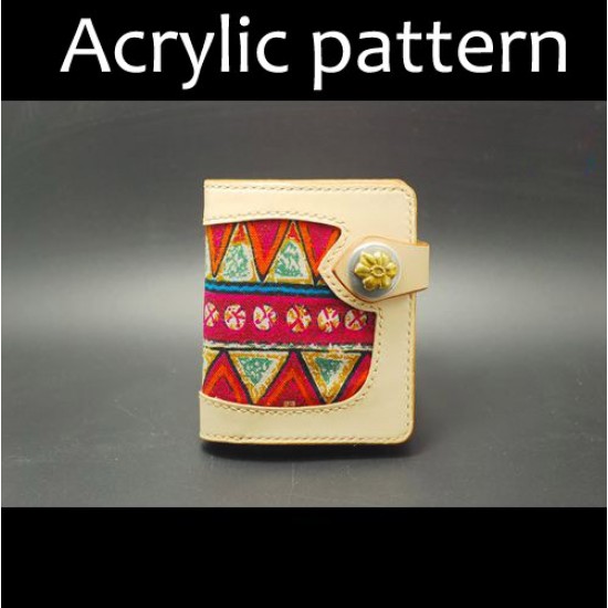 With instruction - Laser cut Acrylic template, short wallet pattern, A-23 With instruction - Laser cut Acrylic template, short wallet pattern, A-23