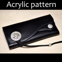 Laser cut Acrylic template, PMMA pattern, long wallet template, A-27