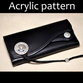 Laser cut Acrylic template, PMMA pattern, long wallet template, A-27