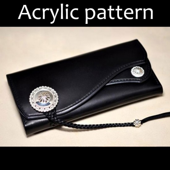 Laser cut Acrylic template, PMMA pattern, long wallet template, A-27