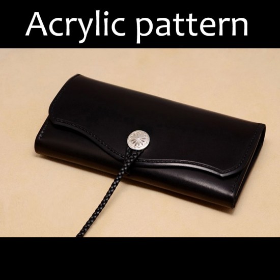 Laser cut Acrylic template, PMMA pattern, long wallet template, A-30