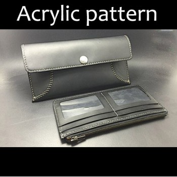 Laser cut Acrylic template, PMMA pattern, long wallet template, A-45