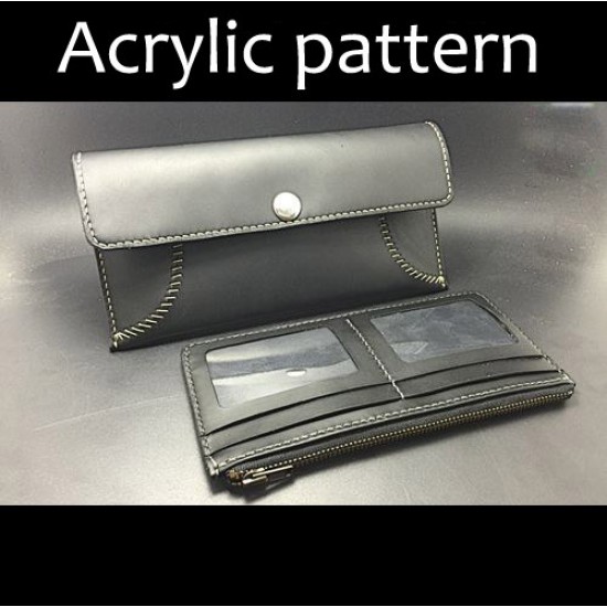 Laser cut Acrylic template, PMMA pattern, long wallet template, A-45 Laser cut Acrylic template, PMMA pattern, long wallet template, A-45
