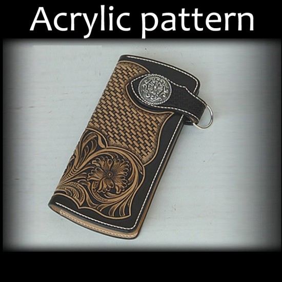 Laser cut Acrylic template, PMMA pattern, long wallet template, A-52