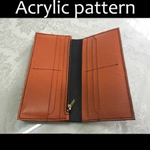 Laser cut Acrylic template, PMMA pattern, long wallet template, A-62
