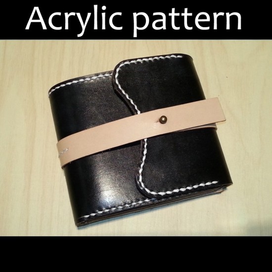 Laser cut Acrylic template, PMMA pattern, short wallet template, A-63
