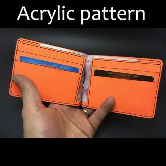 Laser cut Acrylic template, PMMA pattern, short wallet template, A-73 Laser cut Acrylic template, PMMA pattern, short wallet template, A-73