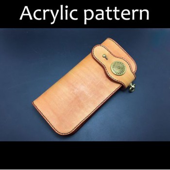 Laser cut Acrylic template, PMMA pattern, long wallet template, A-80