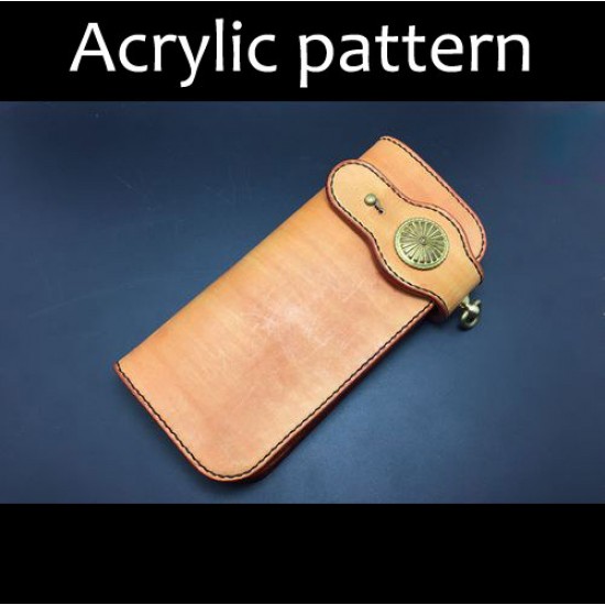 Laser cut Acrylic template, PMMA pattern, long wallet template, A-80