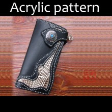 Laser cut Acrylic template, PMMA pattern, long wallet template, A-84