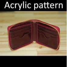 Laser cut Acrylic template, PMMA pattern, short wallet template, A-87