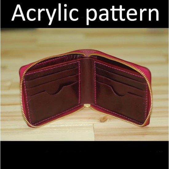 Laser cut Acrylic template, PMMA pattern, short wallet template, A-87