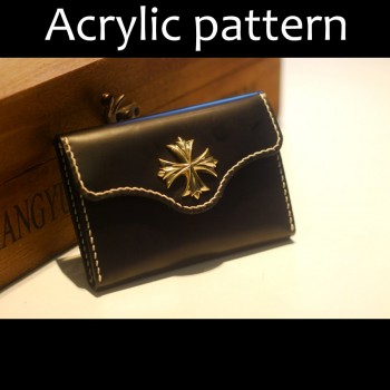 Laser cut Acrylic template, PMMA pattern, short wallet template, A-9