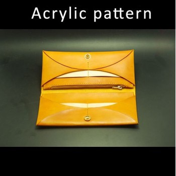 With instruction - Laser cut Acrylic template, PMMA pattern, long wallet template, A-91
