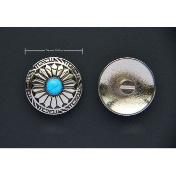 Concho button -Calaite button- wallet Accessory - Key Hook- Leathercraft Supplies- Leather craft Ornament