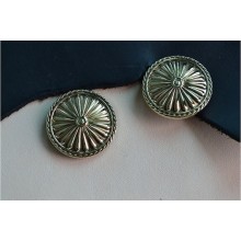 leather ornament Concho button - Copper Chrysanthemum button- wallet Accessory - Key Hook- Leathercraft Supplies- Leather craft Ornament
