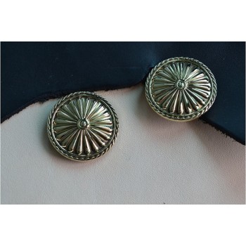 leather ornament Concho button - Copper Chrysanthemum button- wallet Accessory - Key Hook- Leathercraft Supplies- Leather craft Ornament